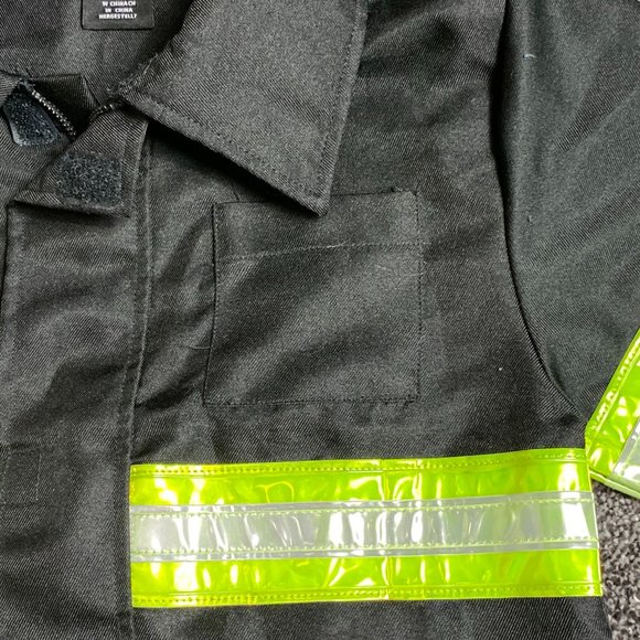 High Quality Durable Kids Youth Fireman Jacket Costume with Reflective Bands - Picture 3 of 6